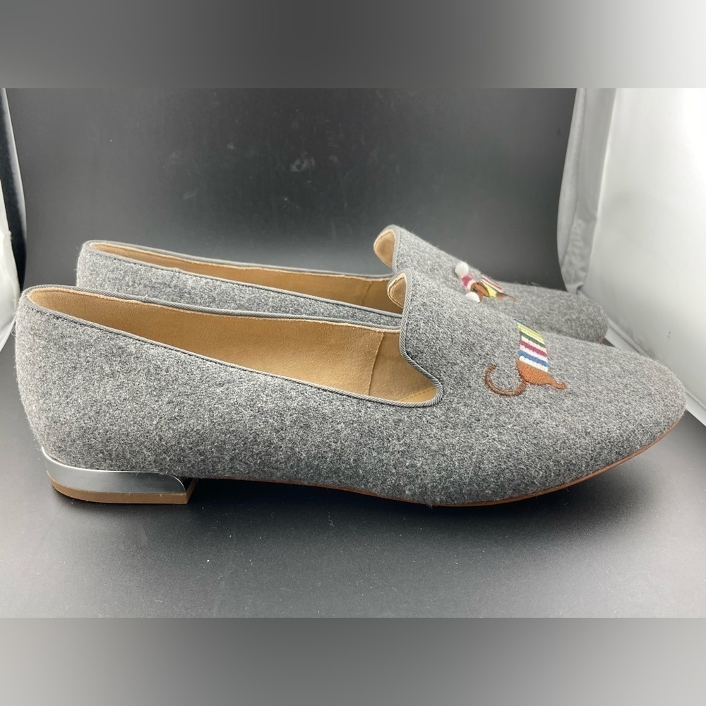 NEW TALBOTS RYAN NOVELTY LOAFERS - EMBROIDERED DACHSHUND SIZE 9.5 - Picture 3 of 13